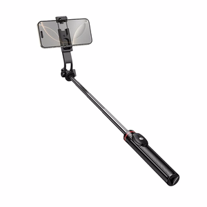 Juoda Bluetooth asmenukių lazda Borofone BY15 Throne su trikoju ir nuotolinio valdymo pulteliu