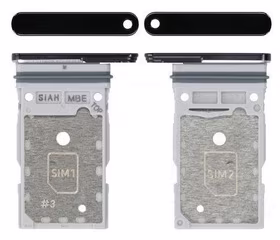 SIM kortelės laikiklis Samsung S918 S23 Ultra Dual Phantom Black originalus (service pack)
