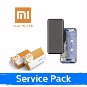 Ekranas skirtas Xiaomi Mi 10 Lite 5G su rėmeliu / Cosmic Gray / (Service Pack)