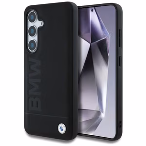 BMW odinis didelio žodžio dėklas telefonui Samsung Galaxy S25 - juodas