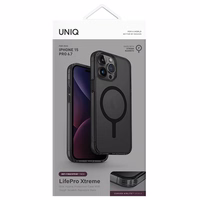 Uniq LifePro Xtreme Magnetinis įkrovimo dėklas iPhone 15 Pro Max telefonui - juodas