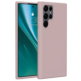 Etteri silikoninis dėklas telefonui Samsung Galaxy S22 Ultra šviesiai rožinis