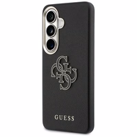 Guess dėklas Grained Big 4G Metal Logo skirtas Samsung Galaxy S26 Plus juodas