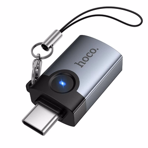 Adapter OTG USB C to USB A Hoco 3A UA46C gray