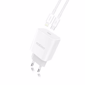 Įkroviklis Dudao (A8EU) + "USB-C (Type-C) to Lightning Cable" (1xUSB-C 18W) baltas