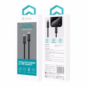 Devia кабель Gracious EC645 PD USB-C - Lightning 1,0 m 27W 3A черный