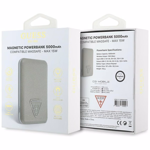 Guess Grained Triangle isorine baterija su MagSafe 5000mAh 15W USB-C - smelio
