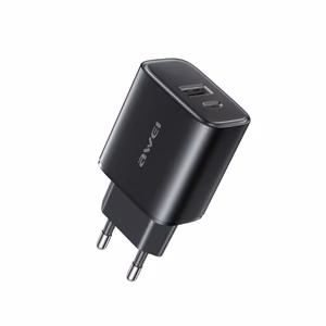 Įkroviklis Awei PD85-EU 22.5W USB-A/USB-C juodas