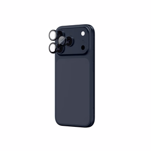 AmazingThing Objektyvo Stiklas iPhone 17 Pro / Pro Max su Mėlynu Aliuminio Rėmu