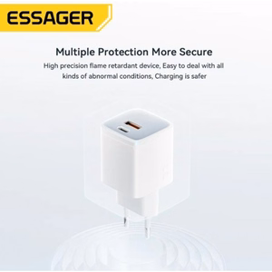 Įkroviklis Essager GaN Polestar baltas 33W (PD / QC3.0)