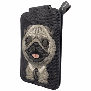 Nimmy New Big-Eye Cute Pets 2.0 Dog magnetinis „MagSafe“ kortelių dėklas telefonui su stovu – juodas