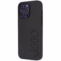 Audi sintetinės odos dėklas telefonui iPhone 14 Pro Max 6.7" juodas/juodas kietas dėklas AU-TPUPPCIP14PM-TT/D1-BK