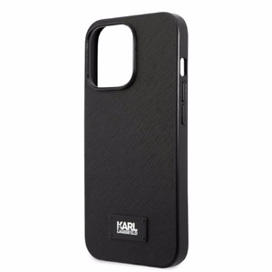 Karl Lagerfeld KLHCP13LSFMP2K iPhone 13 Pro / 13 6.1" kietas dėklas juodas/juodas Saffiano plokštelė