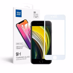 Apsauginis stiklas Blue Star - APP IPHONE 7/8/SE 2020 5D viso ekrano dengiamasis - baltas