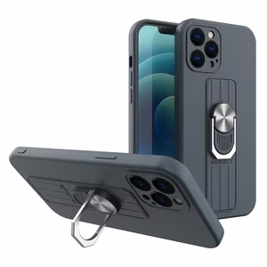 Ring Case silikoninis dėklas telefonui su piršto laikikliu ir stovu Samsung Galaxy A32 5G tamsiai mėlynas