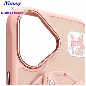 Nimmy Glasses Cool Cat MagSafe dėklas iPhone 16 - rožinis