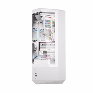 Darkflash DY460 kompiuterio korpusas (baltas) + 4 ARGB ventiliatoriai