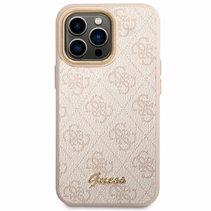 Guess 4G Vintage Gold Logo case for iPhone 14 Pro - pink