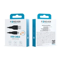 Forever kabelis USB - microUSB 1,0 m 1A juodas