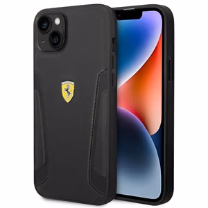 Ferrari FEHCP14MRBUK iPhone 14 Plus 6.7" чёрный/чёрный жёсткий чехол Leather Stamp Sides