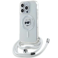 Karl Lagerfeld IML Choupette Head & Cord Magnetinis dėklas iPhone 14 Pro Max - skaidrus