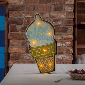 RETRO metalinė iškaba LED Ice Cream Forever Light