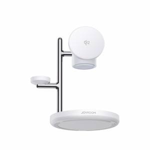Joyroom JR-W23 Qi2 4-in-1 stalinis įkroviklis su integruota induktyvia nakties lempa - baltas