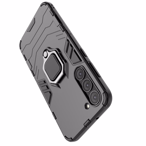 Ring Armor dėklas Samsung Galaxy S23+ šarvuotas dangtelis magnetinis laikiklis žiedas juodas