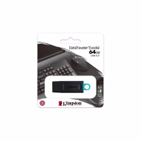 Kingston Technology DataTraveler Exodia USB atmintukas 64 GB USB A tipo 3.2 Gen 1 (3.1 Gen 1) Juoda, Turkis