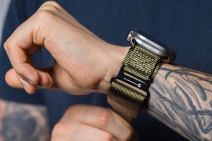 FORCELL F-DESIGN FA05 nailoninis dirželis APPLE laikrodžiui 38 / 40 / 41 mm žalias