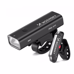 Wozinsky WSBLB2 priekinio (400 lm) ir galinio USB-C dviračio žibintų rinkinys – juodas
