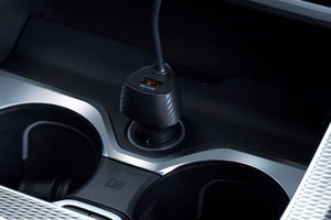 FORCELL F-ENERGY Carbon CC50-1AC automobilinis įkroviklis USB A su kabeliu Type C PD QC3.0 3A 38W juodas