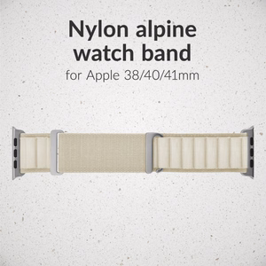 Mobilize nailoninis laikrodžio dirželis - Alpine - titano jungtis - Apple 38/40/41mm - Starlight