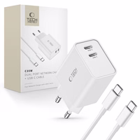 Tech-Protect C35W 2x USB-C PD 35W įkroviklis su USB-C / USB-C kabeliu - baltas