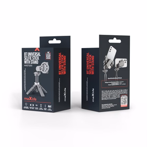 Maxlife MXST-200 universali magnetinė Bluetooth asmenukių lazda–trikojis, suderinama su MagSafe, juoda