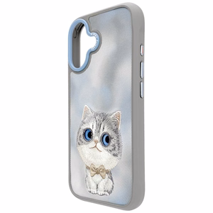 Nimmy Big Eyed Pet 2.0 katės dėklas telefonui iPhone 17 - pilkas