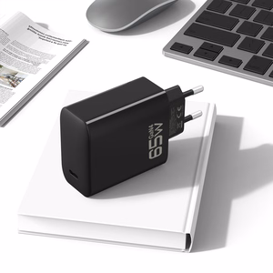 Blavec sieninis įkroviklis BC-8 GaN4 - Type C - PD QC 65W 3A su Type C į Type C laidu (TCBC8G4-CB653A+CC) juodas