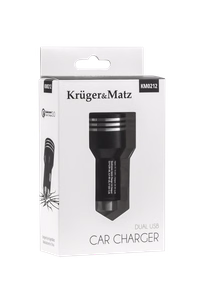 Kruger&Matz automobilinis įkroviklis, 2× USB, 4800 mA, Quick Charge 3.0