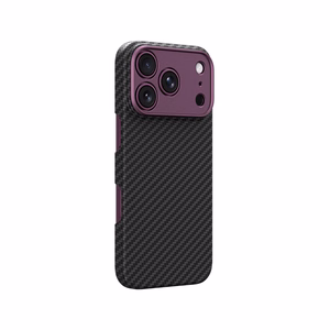AmazingThing Titan Max Lens dėklas, skirtas iPhone 18 Pro, iš aramido pluošto, su kameros apsauga, suderinamas su MagSafe – spalva: violetinė