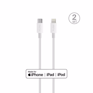 Puro Plain кабель для Apple с MFI USB-C - Lightning 2.0 2.4A 2м - белый