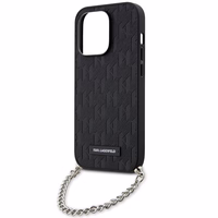 Karl Lagerfeld KLHCP14LSACKLHPK iPhone 14 Pro 6.1" juodas/juodas hardcase Saffiano Monograma Grandinė