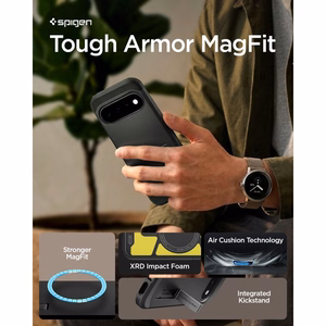 Spigen Tough Armor Mag MagSafe dėklas, skirtas Google Pixel 11, juodas