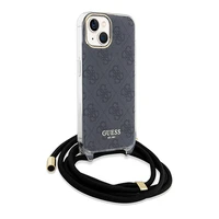 Guess Crossbody Cord 4G Print dėklas telefonui iPhone 15/14/13 - juodas
