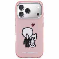 Karl Lagerfeld Karl & Choupette Back MagSafe Dėklas for iPhone 17 Pro Max - rožinis