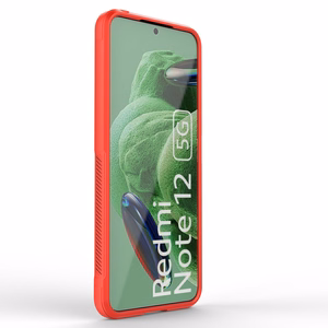 Magic Shield dėklas telefonui Xiaomi Redmi Note 12 5G / Poco X5 5G lankstus šarvuotas dėklas raudona