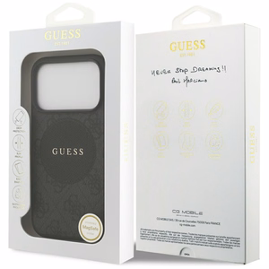 Guess 4G Circle Classic Logo Magnetinis dėklas telefonui iPhone 17 Pro - juodas