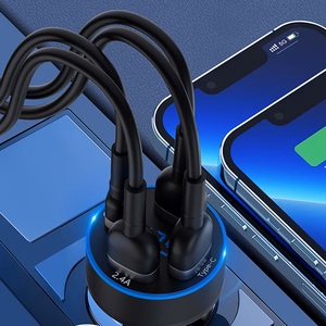 Įkroviklis automobilinis Wozinsky (WDCCB) (2xUSB 2xUSB-C 3A) 50W juodas