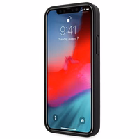 BMW odinis dėklas su lenkta perforacija iPhone 12 Pro Max - juodas