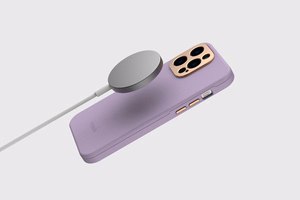 Moshi Napa dėklas, skirtas iPhone 14 Plus, suderinamas su MagSafe, veganiškos odos, „Lavender Purple“ spalvos