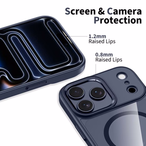 Tech-Protect MagMat MagSafe dėklas iPhone 17 Pro Max skaidrus tamsiai mėlynas